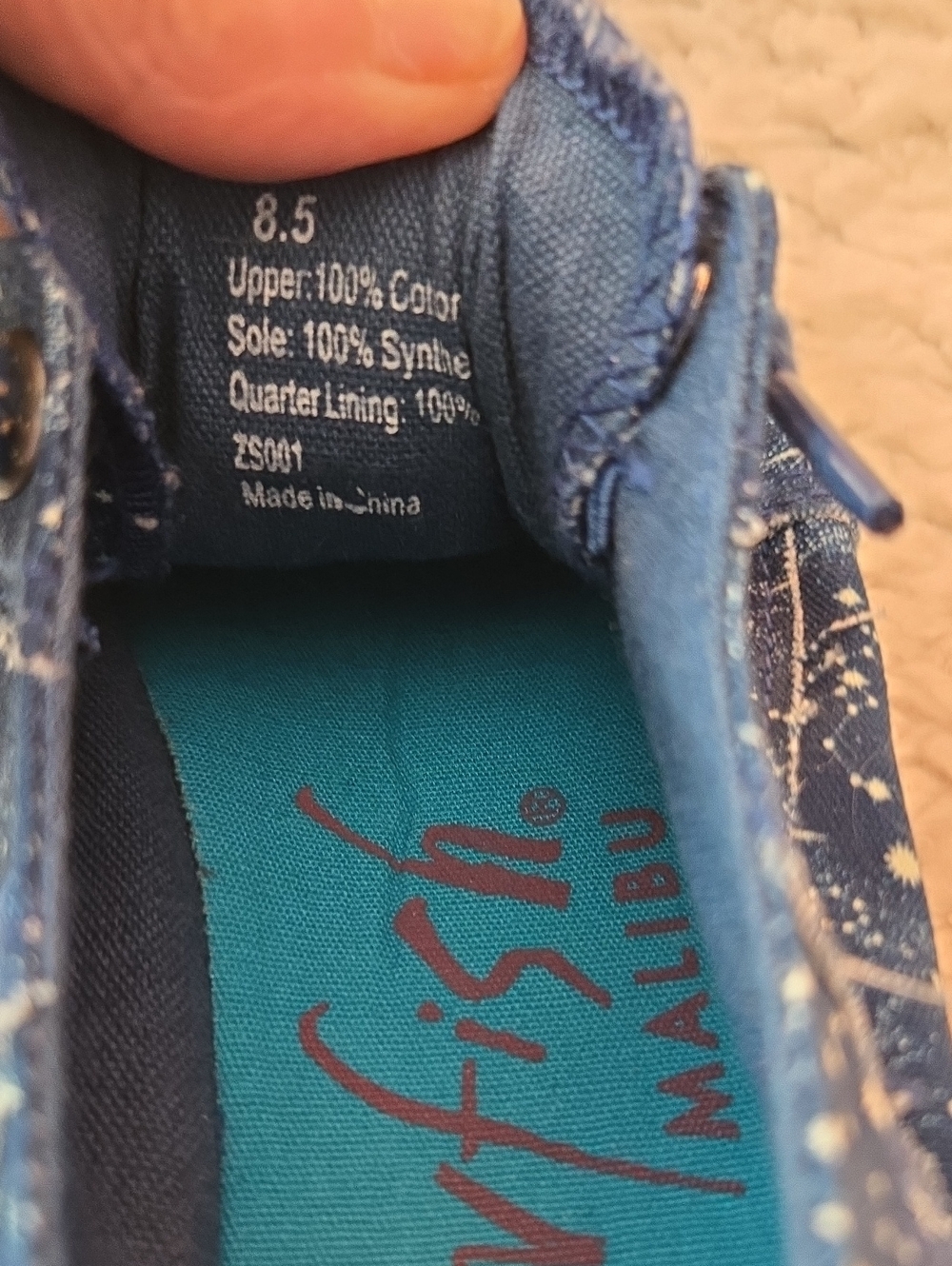 Blowfish Malibu Navy Blue Galaxy Print Canvas Sneakers - Picture 7 of 8
